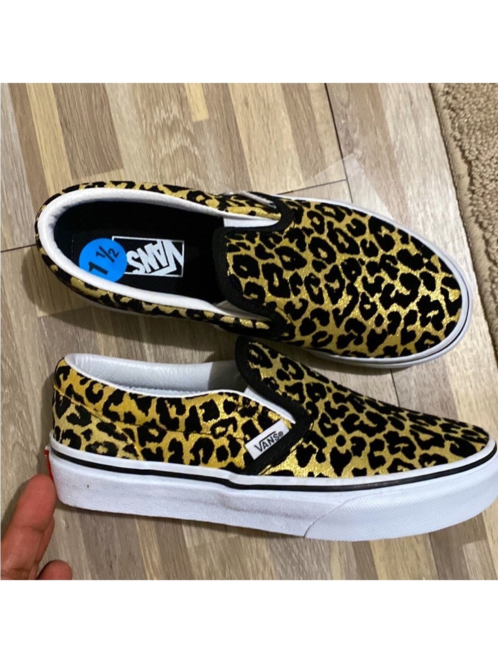 Vans Slip On Girls Metallic Gold & Black